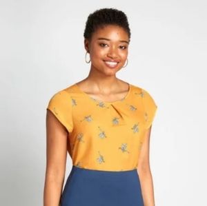 Modcloth gold dragonfly top euc!